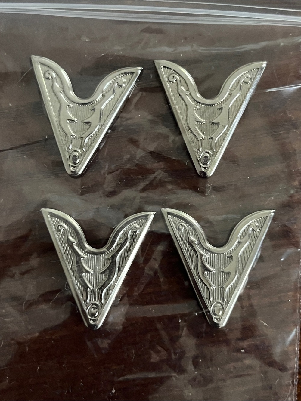 Vintage Silver Tone Collar Tips